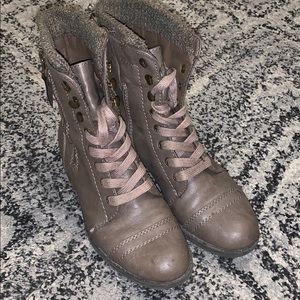 Grey/Tan Combat Boots